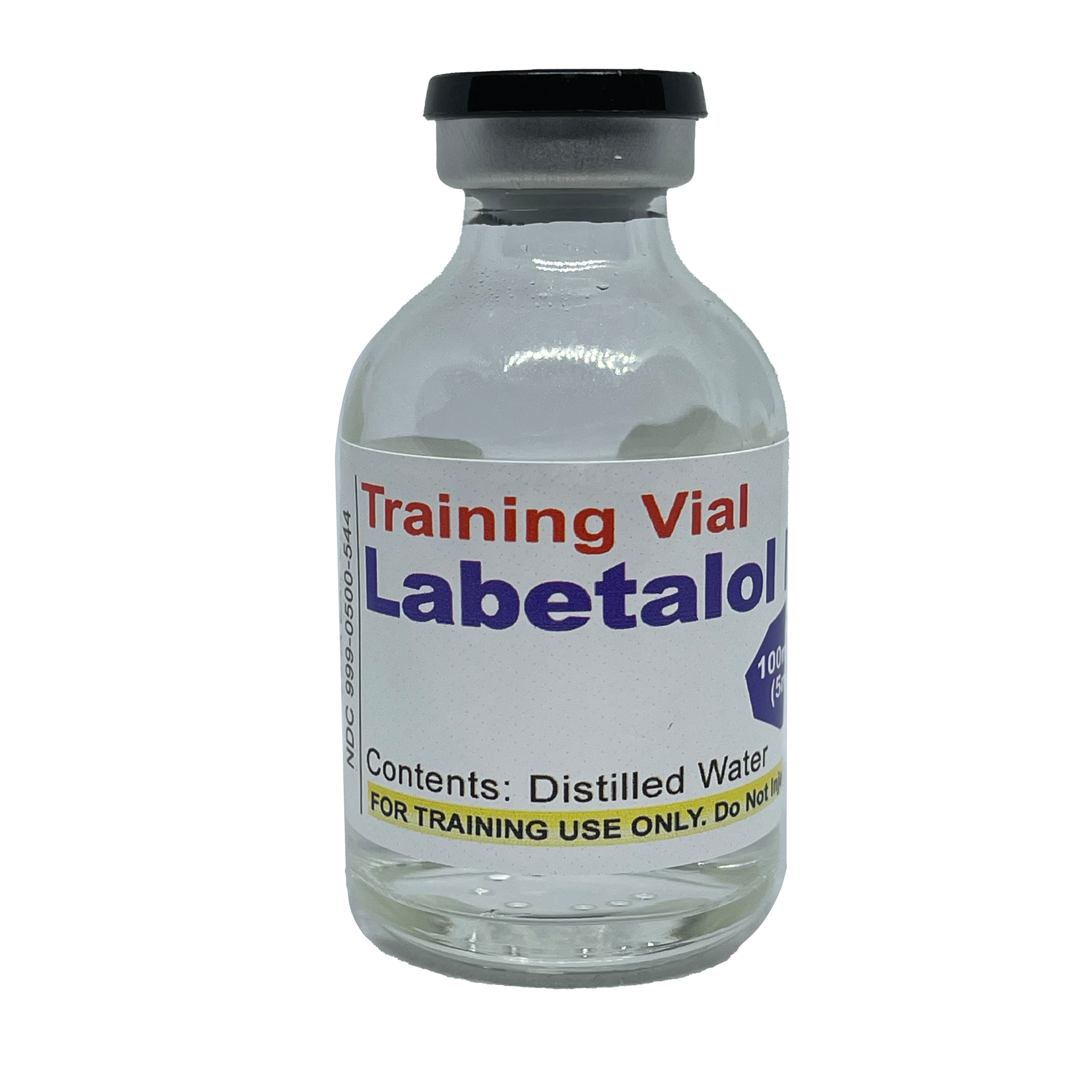 Training Vial, Labetalol HCl 100mg/20mL (5mg/mL) 20mL Clear Vial – Mockmeds